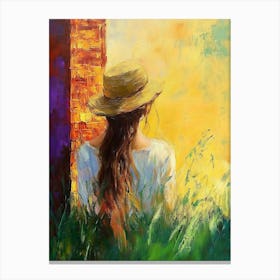 Girl In A Hat Canvas Print