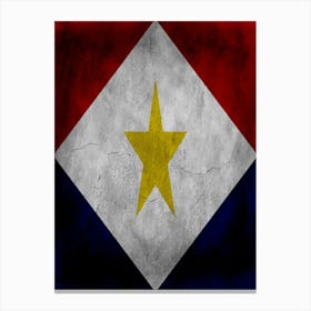 Saba Flag Texture Canvas Print