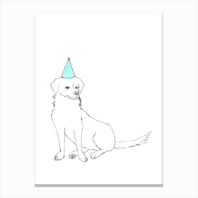 Dog In Party Hat Canvas Print