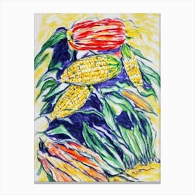 Corn 2 Fauvist vegetable Canvas Print
