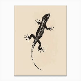 Minimalist Black Iguana Block Print 1 Canvas Print