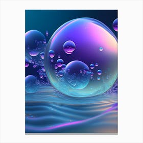Bubbles In Water, Water, Waterscape Holographic 1 Canvas Print