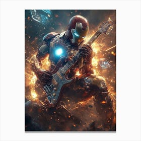 Iron Man Playing Guitar Canvas Print