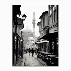 Istanbul, Turkey, Mediterranean Black And White Photography Analogue 1 Canvas Print