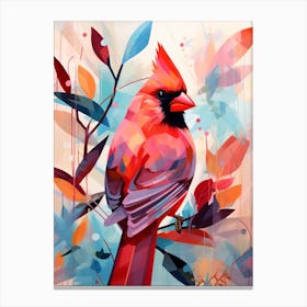 Bird Painting Collage Cardinal 2 Canvas Print