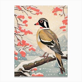 Bird Illustration Wood Duck 2 Canvas Print