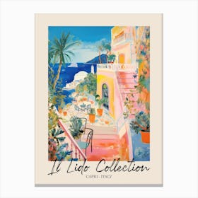 Capri   Italy Il Lido Collection Beach Club Poster 1 Canvas Print