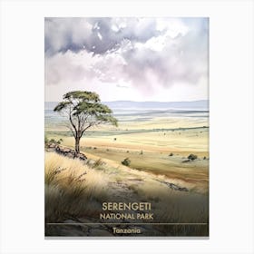 Serengeti National Park Tanzania Watercolour 3 Canvas Print