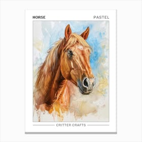 Horse Pastel Watercolour 1 Poster Canvas Print