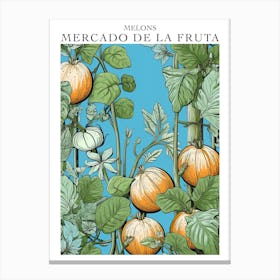 Mercado De La Fruta Melons Illustration 1 Poster Canvas Print