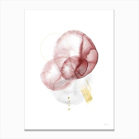 Turns In Marsala Grey And Gold Canvas Print