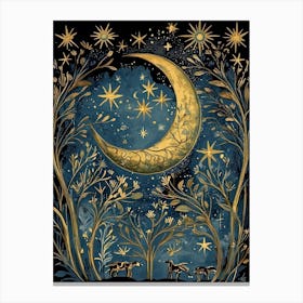 William Morris Art Sun Moon Night Eclipse Morris Exhibition Print Botanical Poster Vintage Full Canvas Print