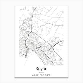 Royan,France Minimalist Map Canvas Print