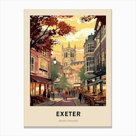 Devon Vintage Travel Poster Exeter Canvas Print