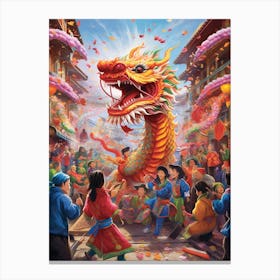 Dragon Dancing Chinese New Year 4 Canvas Print