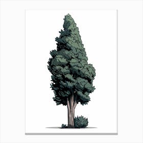 Cypress Tree Pixel Illustration 1 Canvas Print
