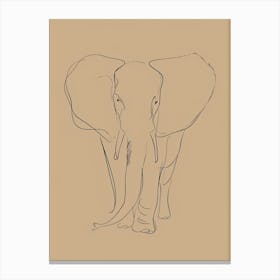 Elephant - Boho, Line Art 6 Canvas Print