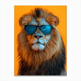 Lion Wearing Sunglasses. Generated AI. Art Print 1 Canvas Print