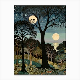 william morris Moonlight In The Forest 1 Leinwandbilder