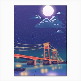 Bridge At Night Canvas Print