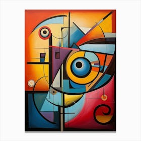 Abstract Modern Cubism Colorful Style Painting 5 Canvas Print
