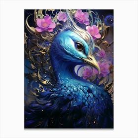 Blue Peacock Canvas Print