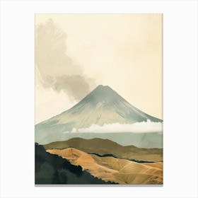 Mount Yasur Vanuatu Color Line Drawing (1) Canvas Print