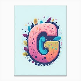 Colorful Letter G Illustration 11 Canvas Print