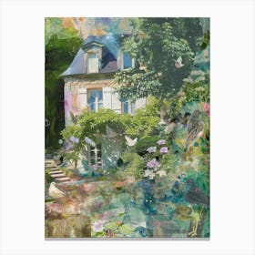 Collage Pond Monet Fairies Scrapbook 8 Canvas Print