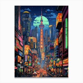 Kuala Lumpur Pixel Art 4 Canvas Print