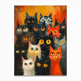 Group Of Cats 14 Canvas Print