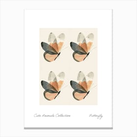 Cute Animals Collection Butterfly 2 Canvas Print