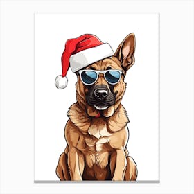 Christmas Belgian Malinois Dog Canvas Print