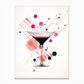 Mid Century Modern Cosmopolitan Floral Infusion Cocktail 2 Canvas Print