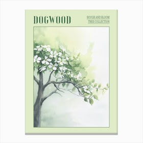 Dogwood Tree Atmospheric Watercolour Painting 2 Poster Canvas Print