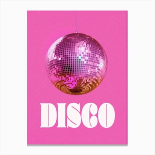 Disco Ball Pink Canvas Print