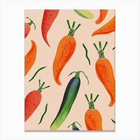 Carrots Pattern Illustration 1 Canvas Print