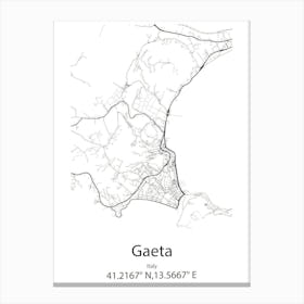 Gaeta,Italy Minimalist Map Canvas Print