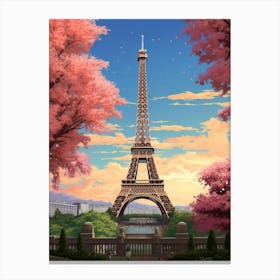Eiffel Tower Pixel Art 2 Canvas Print