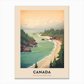Juan De Fuca Marine Trail Canada 1 Vintage Hiking Travel Poster Canvas Print