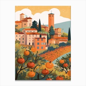 Montalcino Italy Illustration Canvas Print