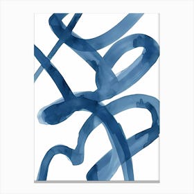 Blue Brushstrokes Canvas Print
