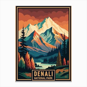 Denali National Park Vintage Canvas Print