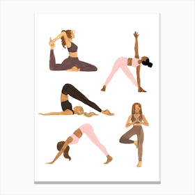 Yoga Girls Canvas Print