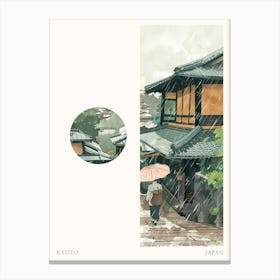 Kyoto Japan 3 Cut Out Travel Poster Canvas Print