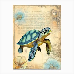 Beach House Sea Turtle  5 Canvas Print