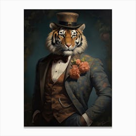 Tiger Art In Romanticism Style 4 Canvas Print