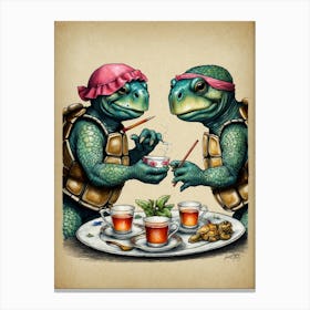 Turtles Tea Party Canvas Print