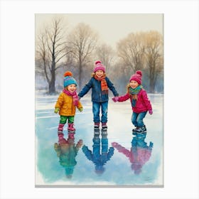Ice Skaters 1 Canvas Print