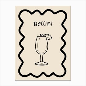 Bellini Doodle Poster B&W Canvas Print